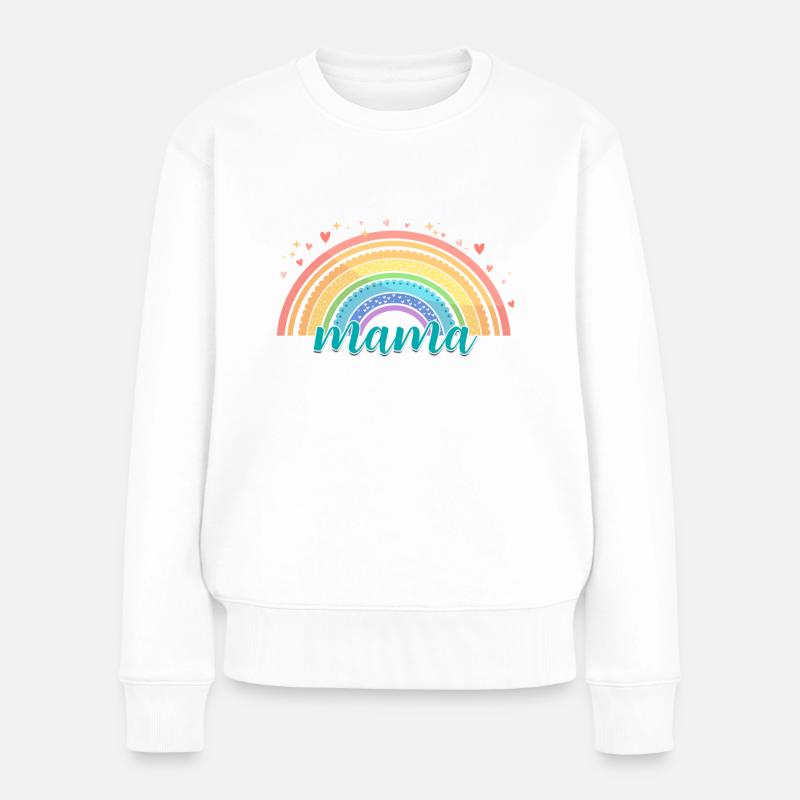 Regenbogen Mama - Frauen Premium Bio Pullover - Weiß
