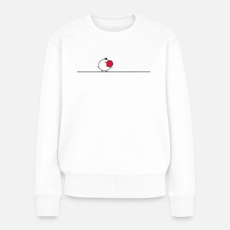 Lustiger Clown- Strichmännchen - Frauen Premium Bio Pullover - Weiß
