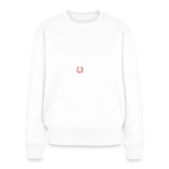 Proverbes de chevaux Dessin de cheval - Pull Premium bio Femme - blanc - Devant - Julia (174cm)