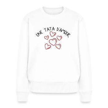 Une Tata d'Amour - Pull Premium bio Femme - blanc - Devant - Julia (174cm)