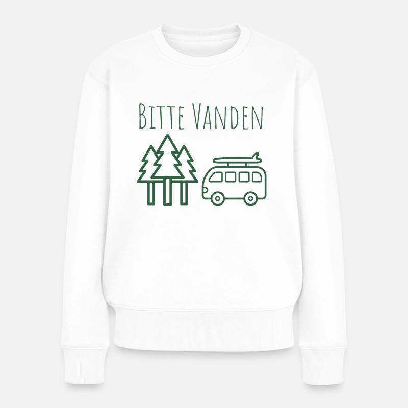 Bitte VANDEN am Wald - Frauen Premium Bio Pullover - Weiß