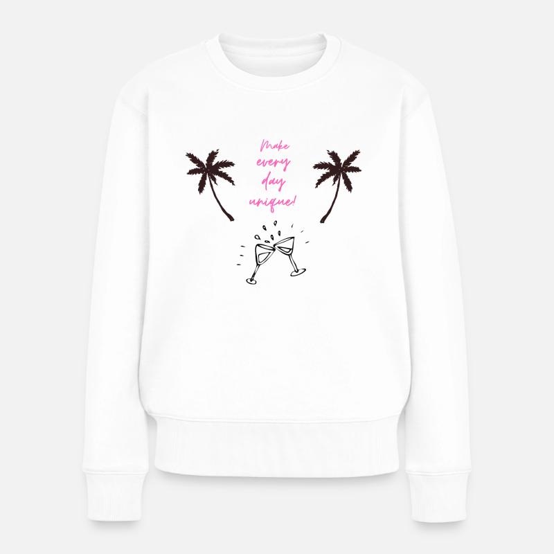 Make every day unique - Frauen Premium Bio Pullover - Weiß