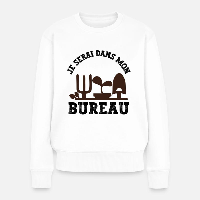 je serai dans mon bureau - Pull Premium bio Femme - blanc