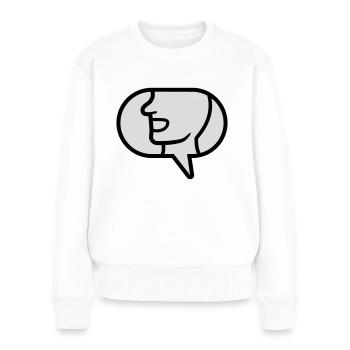 Kommunizieren Icon reden Sprechblase - Frauen Premium Bio Pullover - Weiß - Vorne - Julia (174cm)