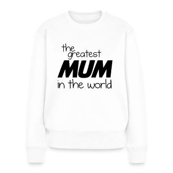 La plus grande maman du monde - Black - Pull Premium bio Femme - blanc - Devant - Julia (174cm)