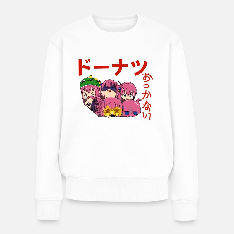 Kawaii Manga Donuts - Frauen Premium Bio Pullover - Weiß