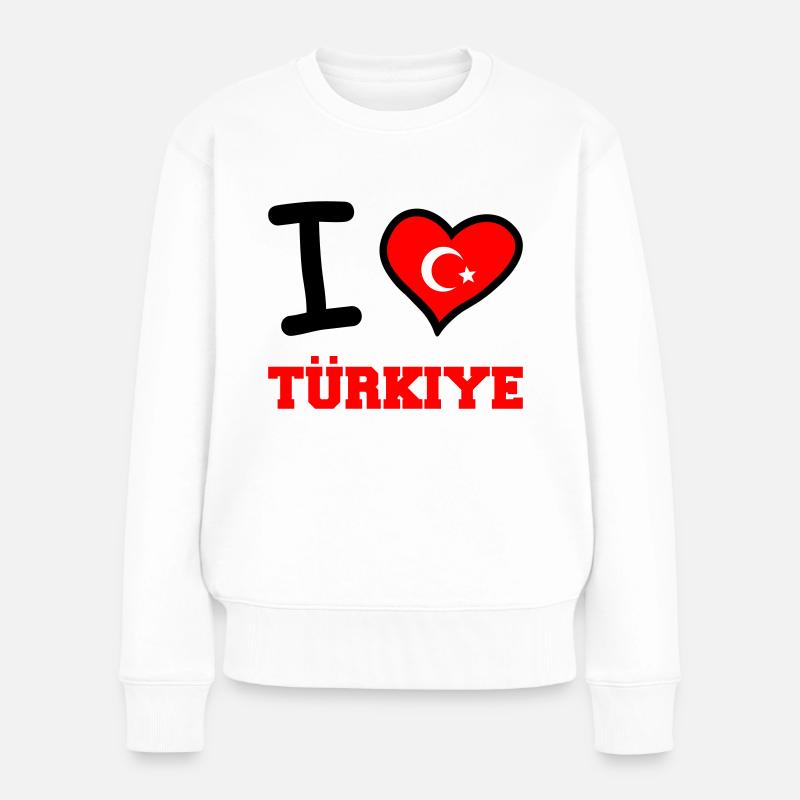 i love türkiye - Frauen Premium Bio Pullover - Weiß