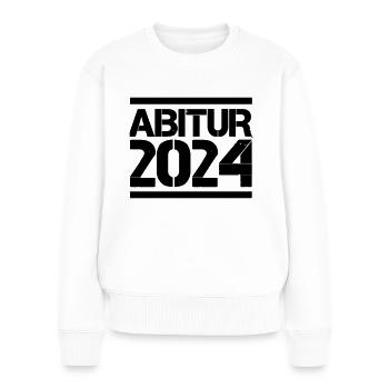 abitur 2024 - Frauen Premium Bio Pullover - Weiß - Vorne - Julia (174cm)