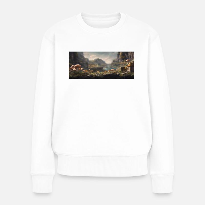V 2 - Frauen Premium Bio Pullover - Weiß