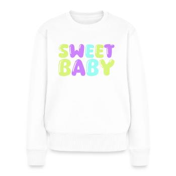 sweet baby - Frauen Premium Bio Pullover - Weiß - Vorne - Julia (174cm)