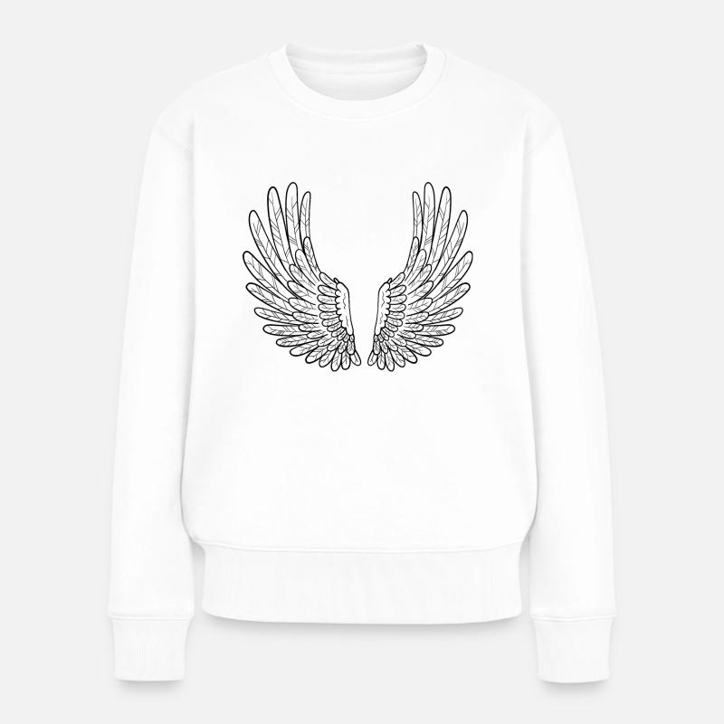 Flügel - Frauen Premium Bio Pullover - Weiß