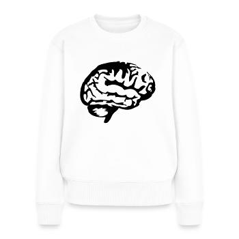Brain_silhouette - Frauen Premium Bio Pullover - Weiß - Vorne - Julia (174cm)