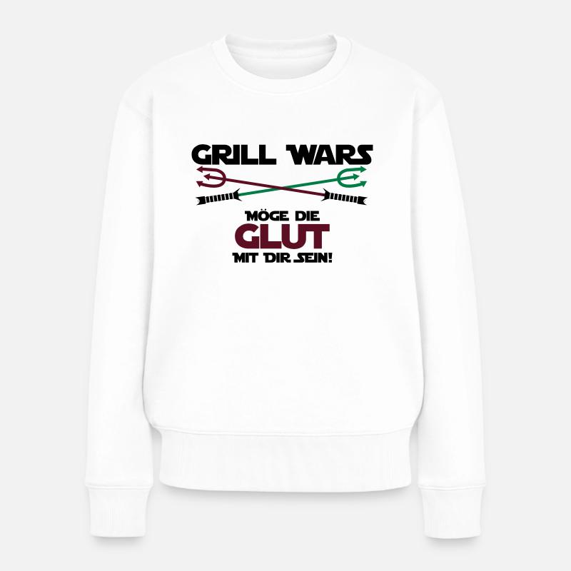 Grill Wars lueur trois couleurs - Pull Premium bio Femme - blanc
