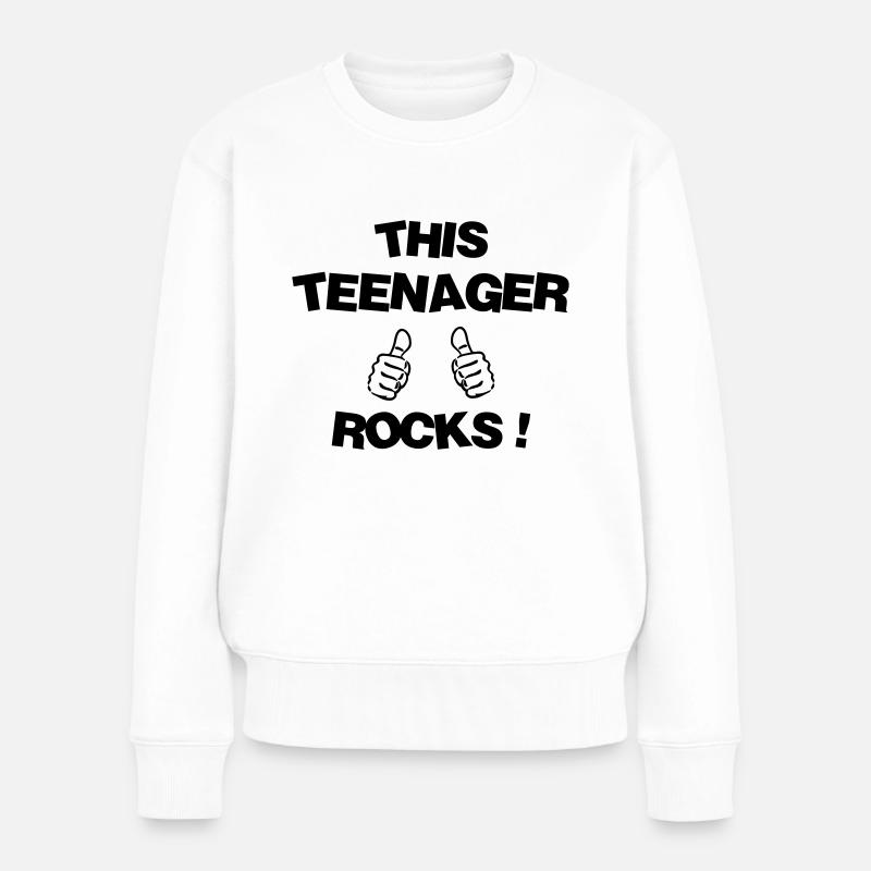adolescent / enfant / ado / adolescente - Pull Premium bio Femme - blanc