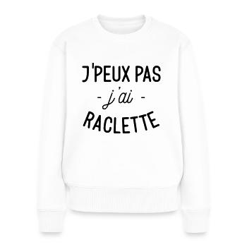 J'peux pas j'ai raclette - Pull Premium bio Femme - blanc - Devant - Julia (174cm)