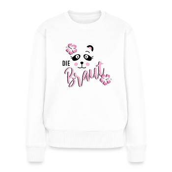 Braut Panda JGA Hochzeit Team Gruppenshirt 1 - Frauen Premium Bio Pullover - Weiß - Vorne - Julia (174cm)