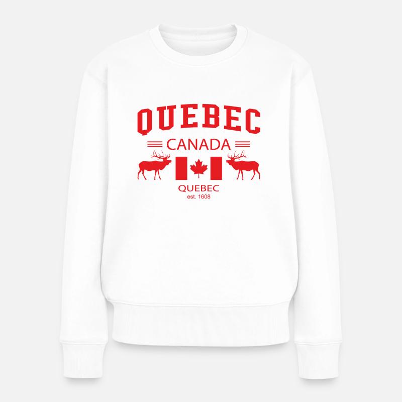 Quebec - Frauen Premium Bio Pullover - Weiß