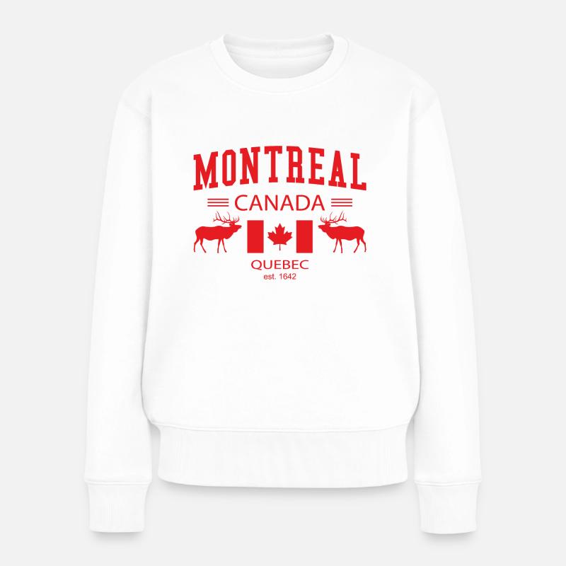 Montreal - Frauen Premium Bio Pullover - Weiß