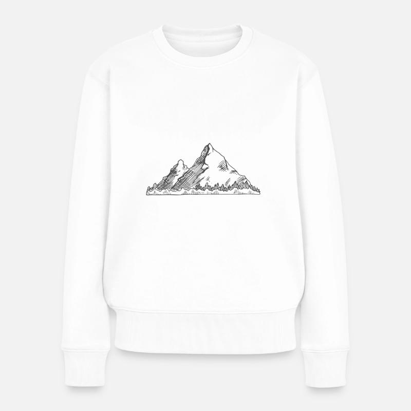 Berge - Frauen Premium Bio Pullover - Weiß