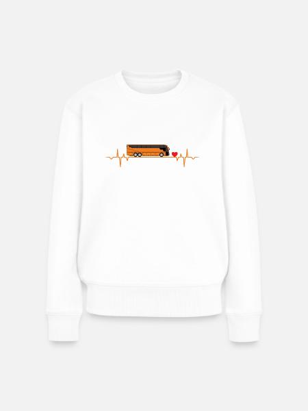 bus busse busfahrer reise herzschlag reisen urlaub - Frauen Premium Bio Pullover - Weiß