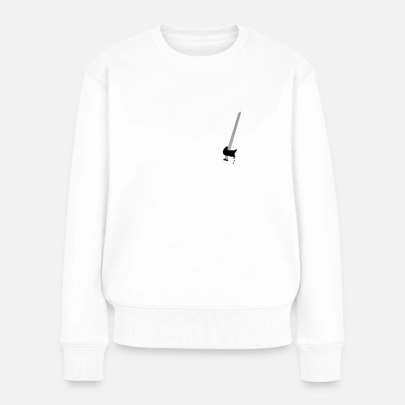 herzschlag e gitarre - Frauen Premium Bio Pullover - Weiß