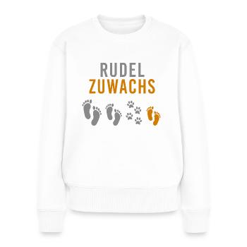 Babybauch Schwangerschaft Rudelzuwachs Hund Kind - Frauen Premium Bio Pullover - Weiß - Vorne - Julia (174cm)