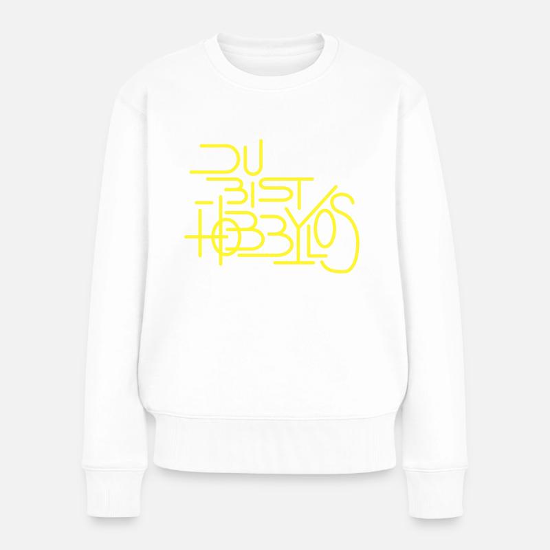 hobbylos - Frauen Premium Bio Pullover - Weiß
