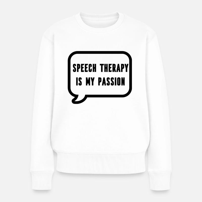 Logopäde Logopädin Logopädie Sprachtherapeut - Frauen Premium Bio Pullover - Weiß
