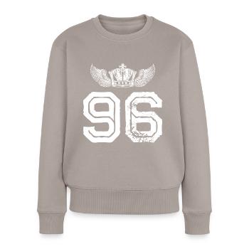 96 Couronne numérique - Pull Premium bio Femme - taupe - Devant - Julia (174cm)