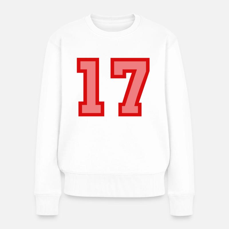 Coole Retro Retrostyle Jersey Nummer Rückennummer - Frauen Premium Bio Pullover - Weiß