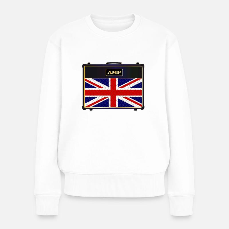 Union Jack Gitarrenverstärker - Frauen Premium Bio Pullover - Weiß