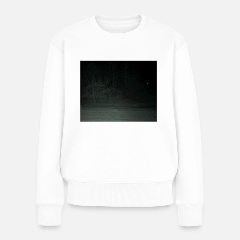 Créature effrayante dans la forêt - Pull Premium bio Femme - blanc