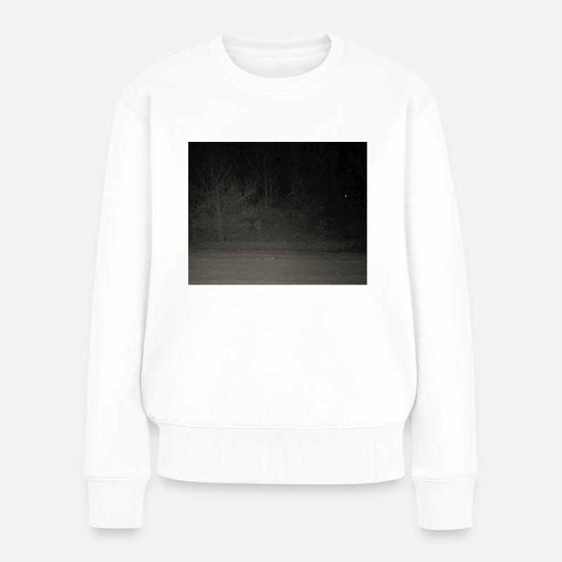 Créature effrayante dans la forêt - Pull Premium bio Femme - blanc