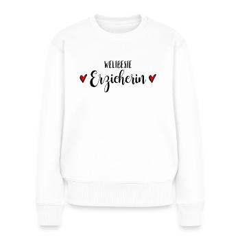 Beste Erzieherin Pädagogin Soziale Fachkraft - Frauen Premium Bio Pullover - Weiß - Vorne - Julia (174cm)