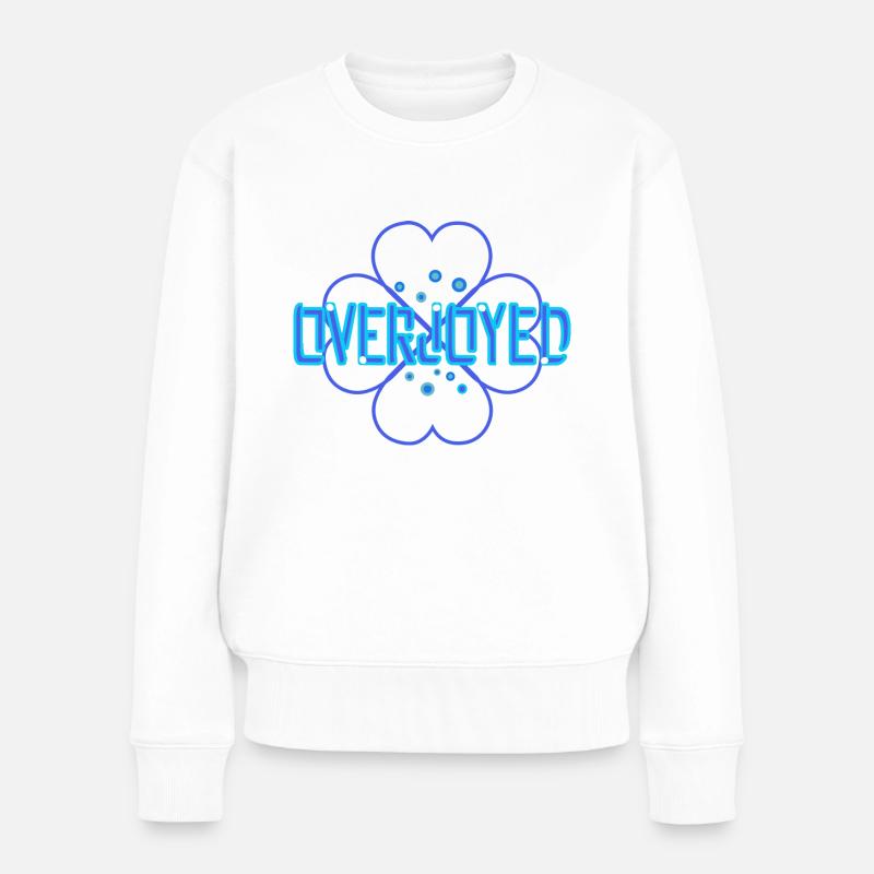 mega-ultra-glücklich - Frauen Premium Bio Pullover - Weiß