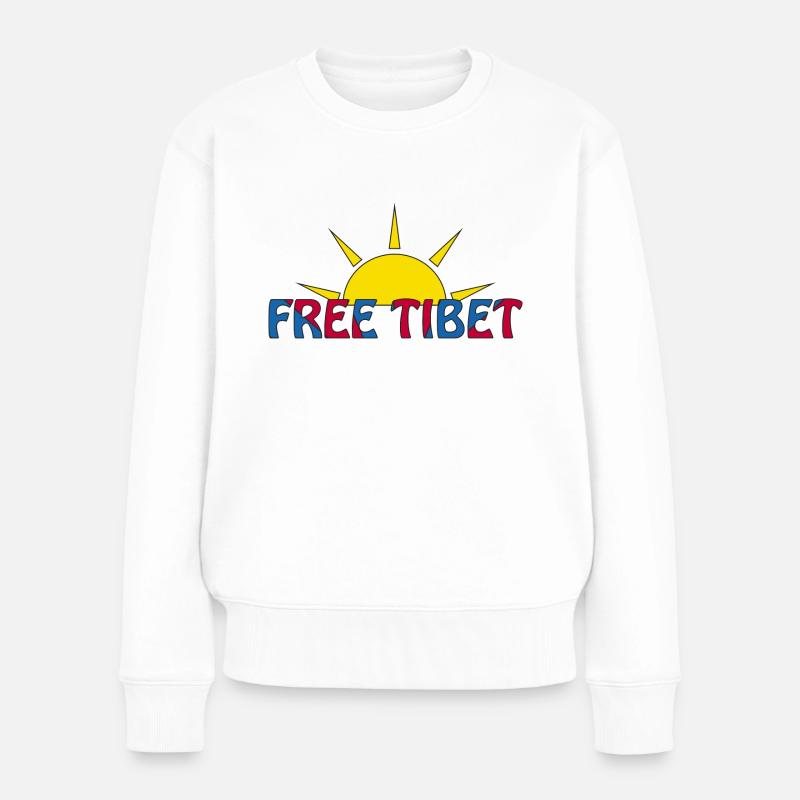 free tibet - Frauen Premium Bio Pullover - Weiß