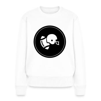 Icône du football - Pull Premium bio Femme - blanc - Devant - Julia (174cm)
