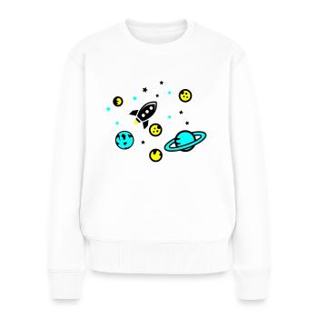 Universe - Frauen Premium Bio Pullover - Weiß - Vorne - Julia (174cm)