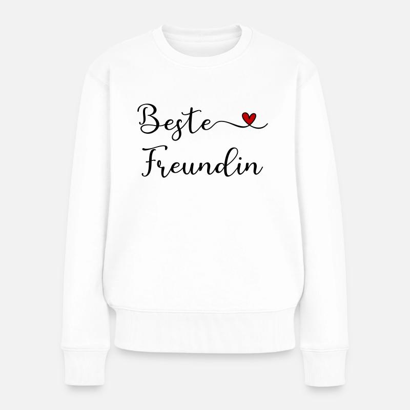 Beste Freundin - Frauen Premium Bio Pullover - Weiß