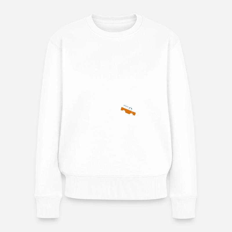 Camper love Bus Camping Herz - Frauen Premium Bio Pullover - Weiß