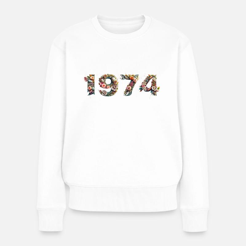 Vintage 1974 - Frauen Premium Bio Pullover - Weiß