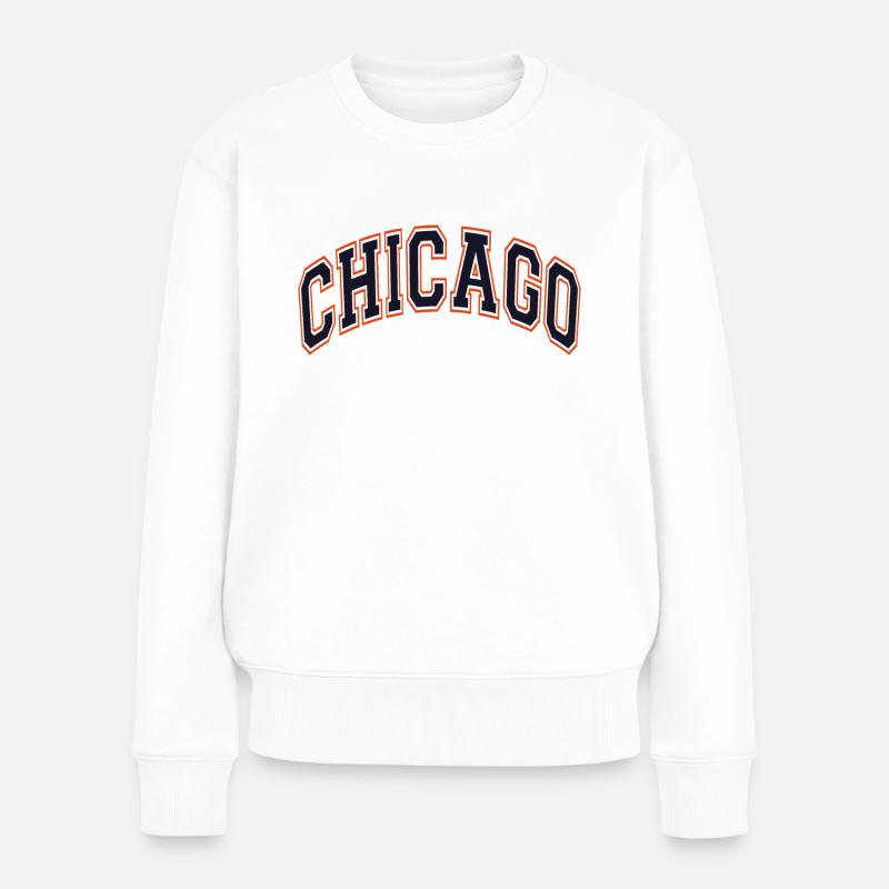 Chicago - Frauen Premium Bio Pullover - Weiß