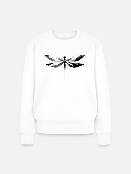 Geometrische Libelle - Frauen Premium Bio Pullover - Weiß