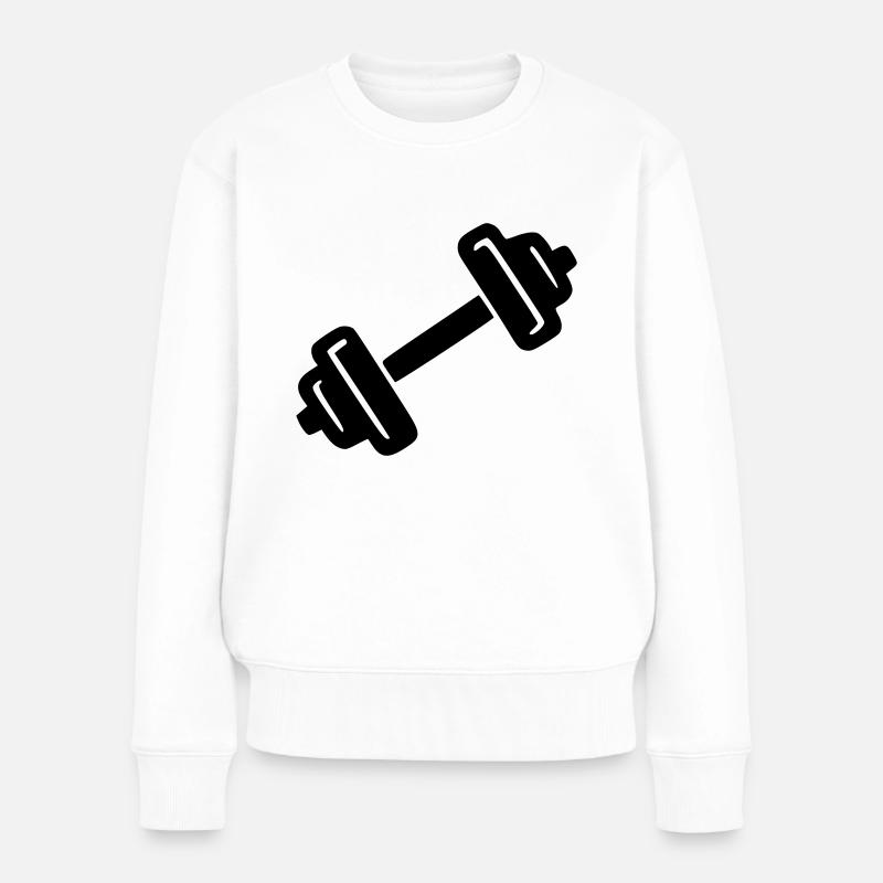 Hantel - Frauen Premium Bio Pullover - Weiß