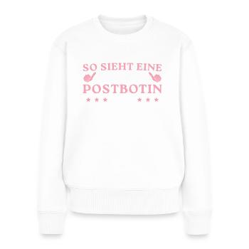 Briefträgerin Weltklasse Postbotin - Frauen Premium Bio Pullover - Weiß - Vorne - Julia (174cm)