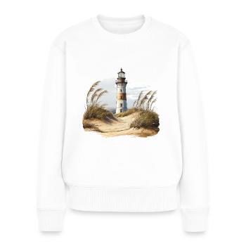 Lighthouse behind the dunes - Women's Premium Organic Jumper - white - Front - Julia (174cm)