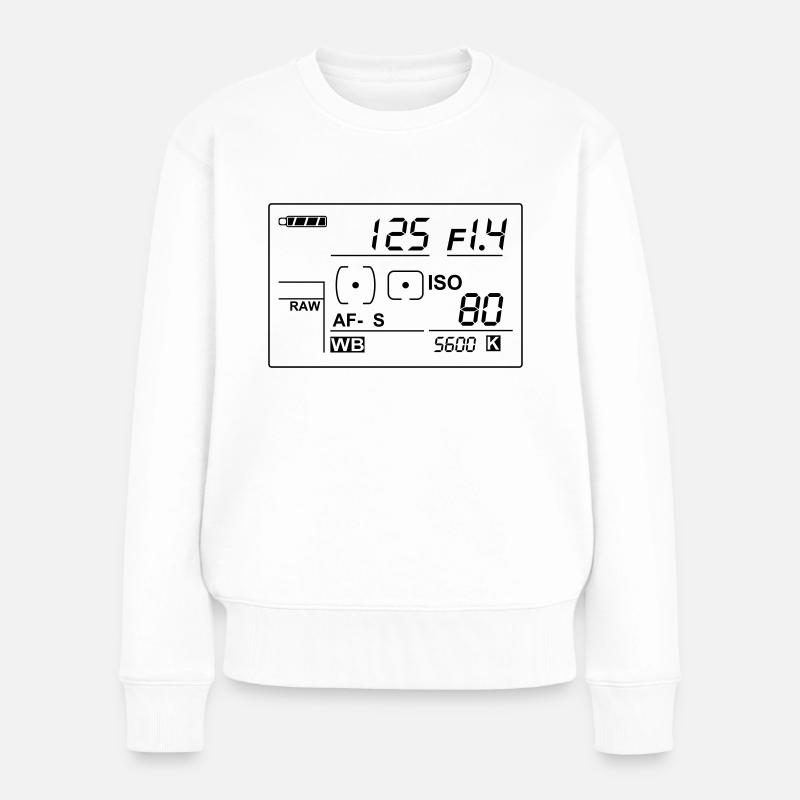 display2015 Einfarbig - Frauen Premium Bio Pullover - Weiß