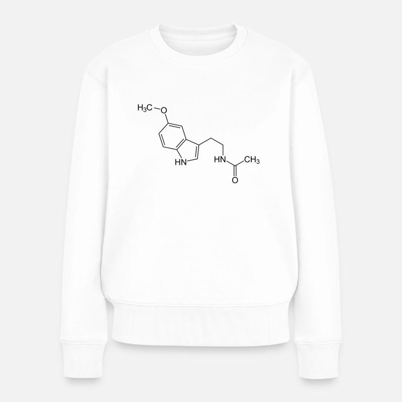 Mélatonine formule structurelle - Pull Premium bio Femme - blanc