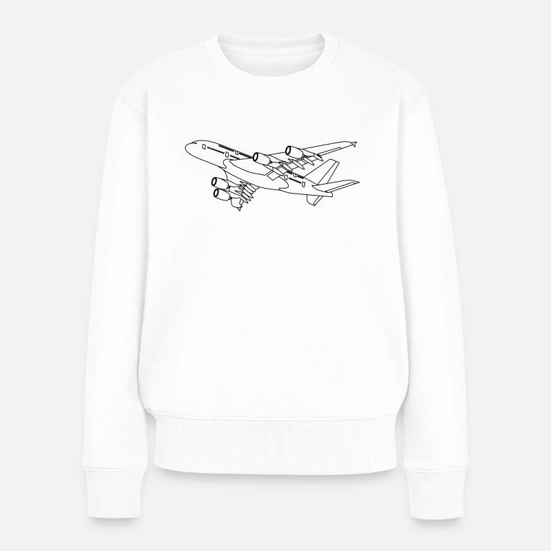 Airbus A380 - Frauen Premium Bio Pullover - Weiß