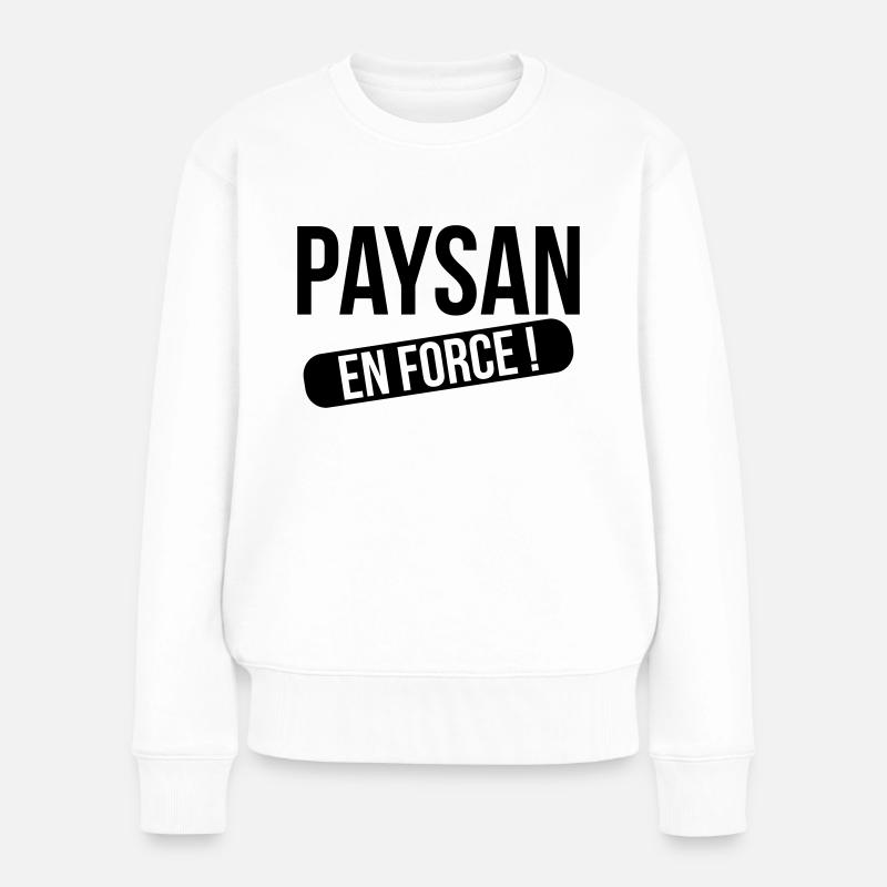 Paysan en force ! - Pull Premium bio Femme - blanc